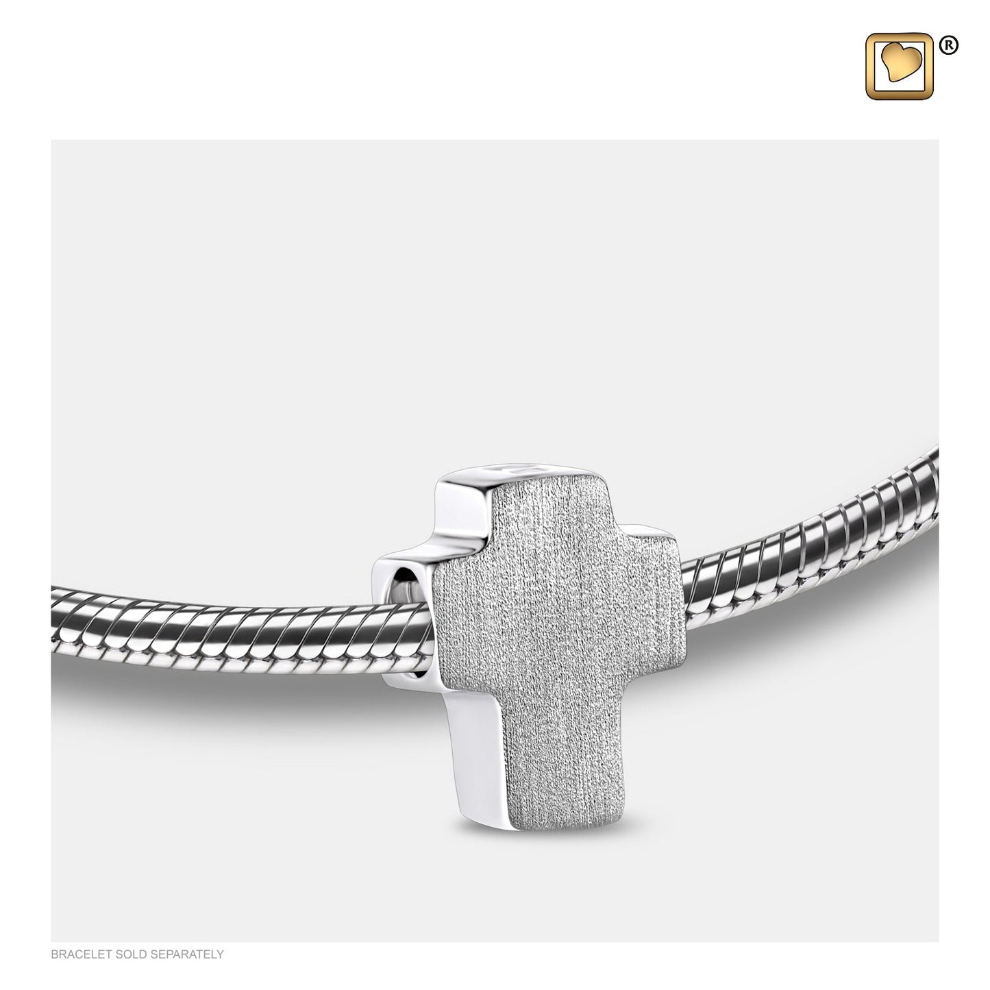 Bead: Cross - Rhodium Plated Two Tone - BD2050