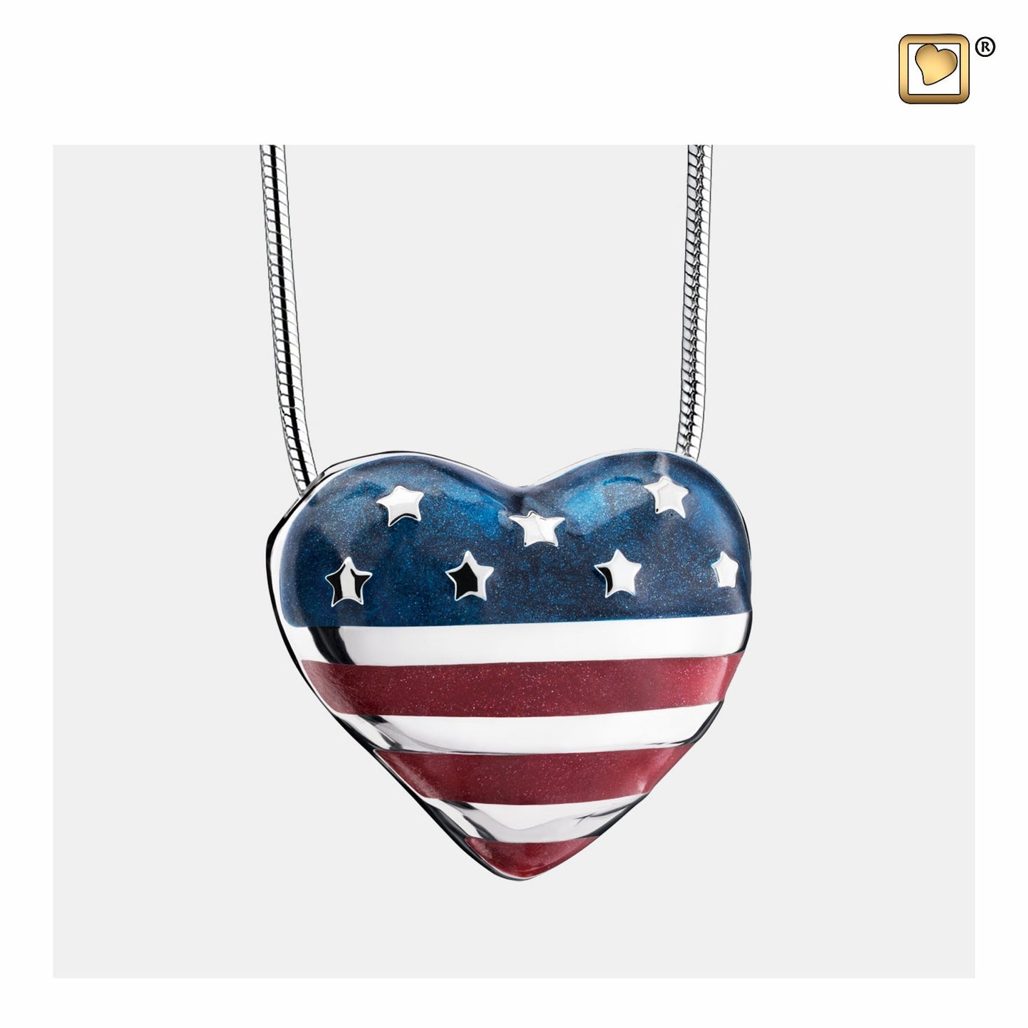 Pendant: Stars & Stripes - Enamel Rhodium Plated - PD1430