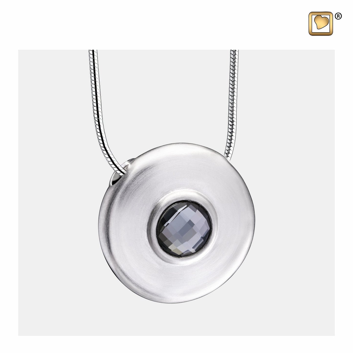 Pendant: Simplicity - Rhodium Plated w/Black Swarovski Crystal - PD1440
