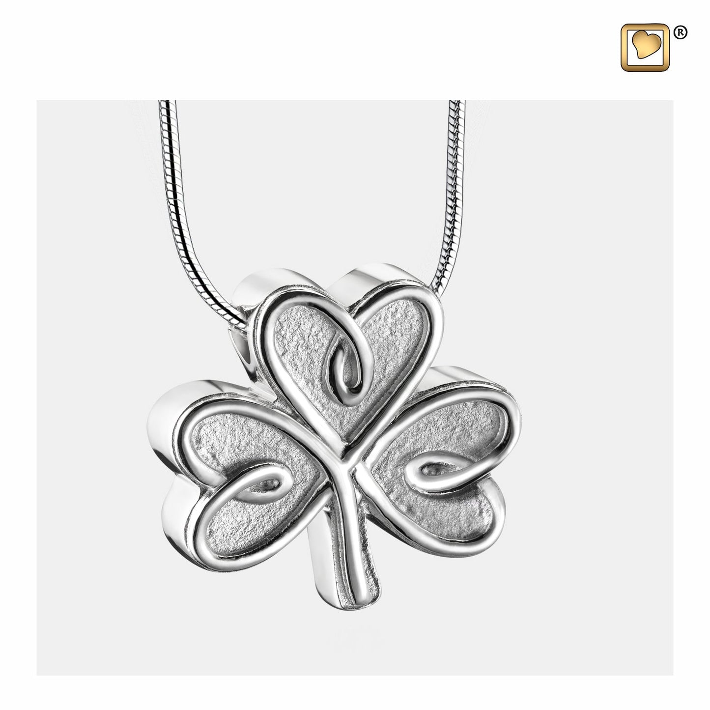 Pendant: Celtic Shamrock - Rhodium Plated Two Tone - PD1491