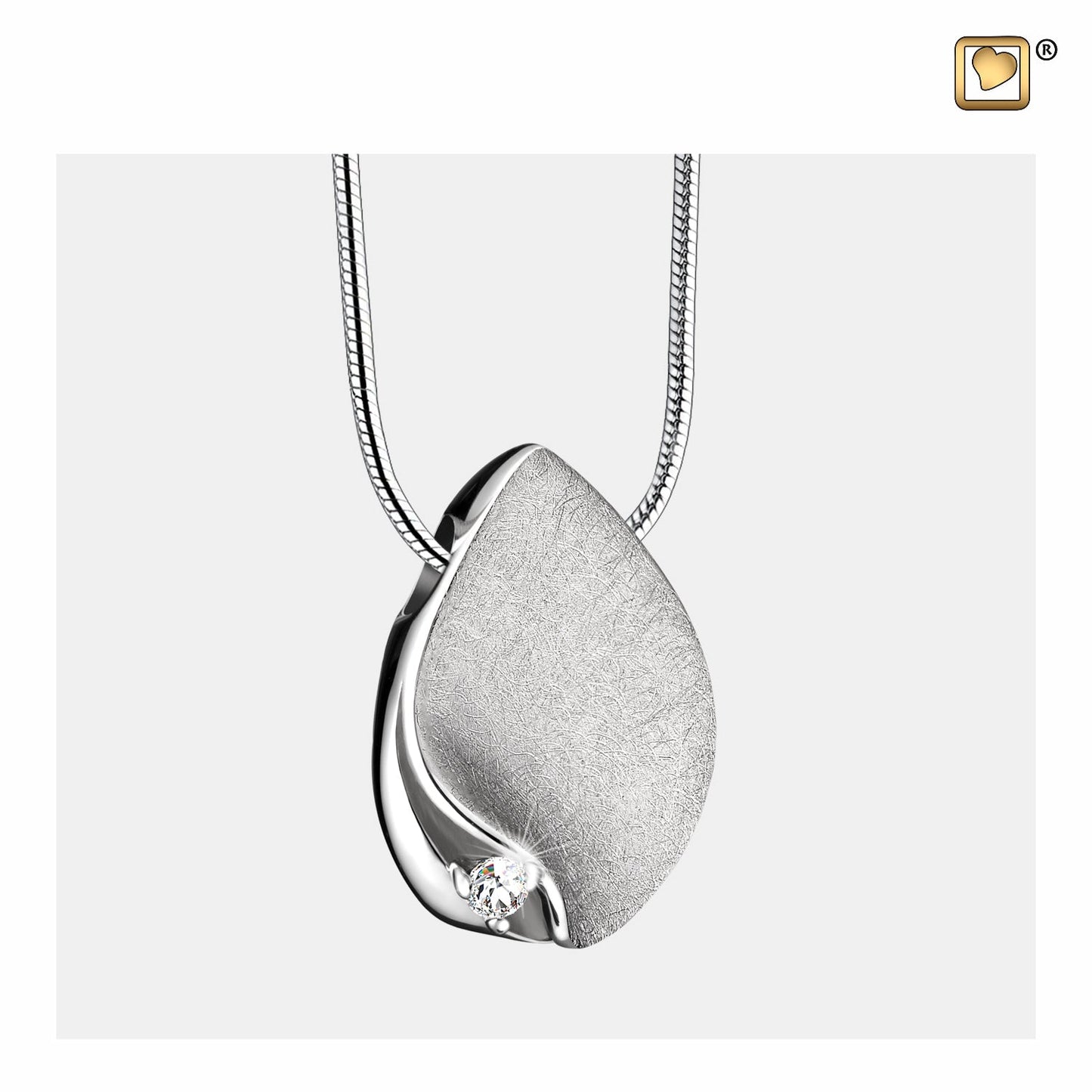 Pendant: TearDrop - Rhodium Plated Two Tone w/Crystal - PD1531