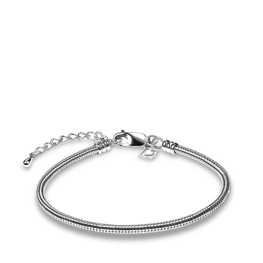 Bracelet: 9" Snake (Sterling Silver .925) - Rhodium Plated