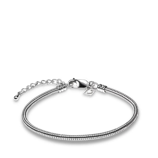 Bracelet: 9" Snake (Sterling Silver .925) - Rhodium Plated