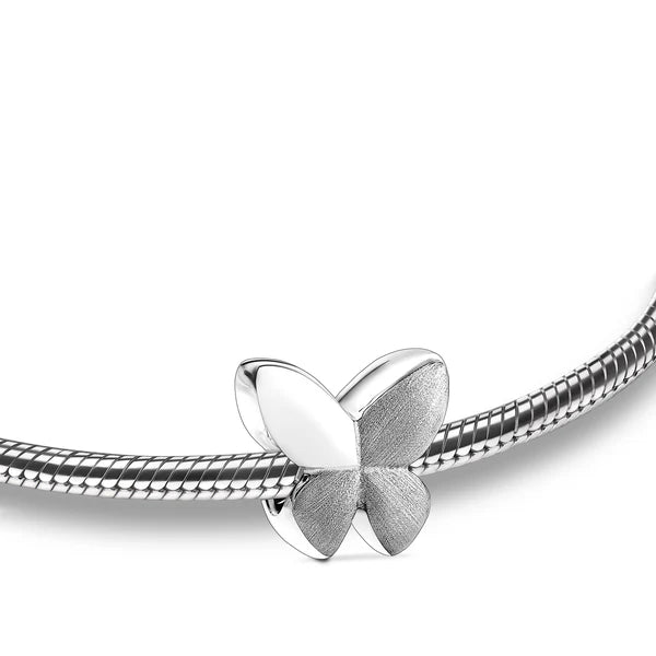 Bead: Butterfly - Rhodium Plated Two Tone