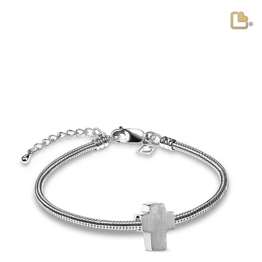 Bead: Cross - Rhodium Plated Two Tone