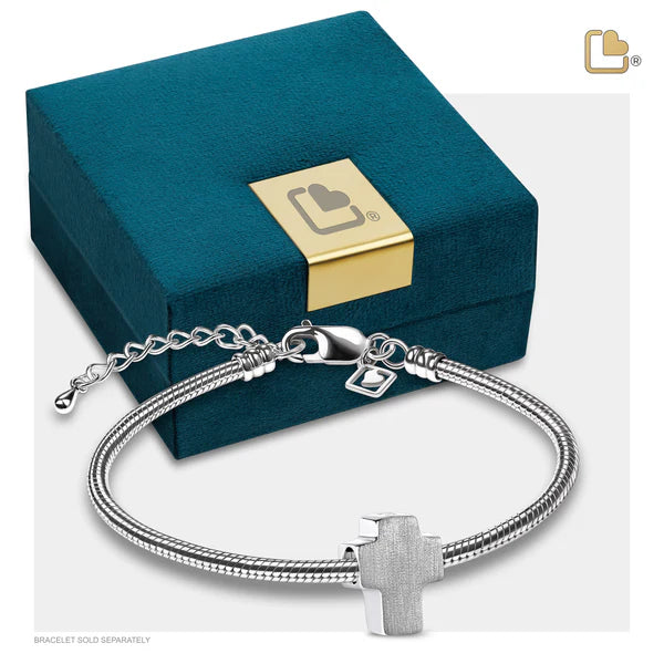 Bead: Cross - Rhodium Plated Two Tone