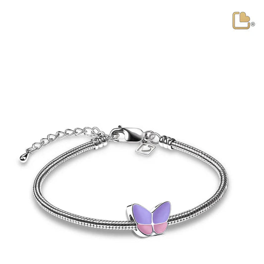Bead: Wings Of Hope Lavender - Enamel Rhodium Plated