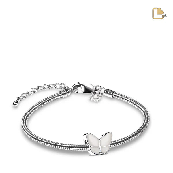 Bead: Wings Of Hope Pearl - Enamel Rhodium Plated