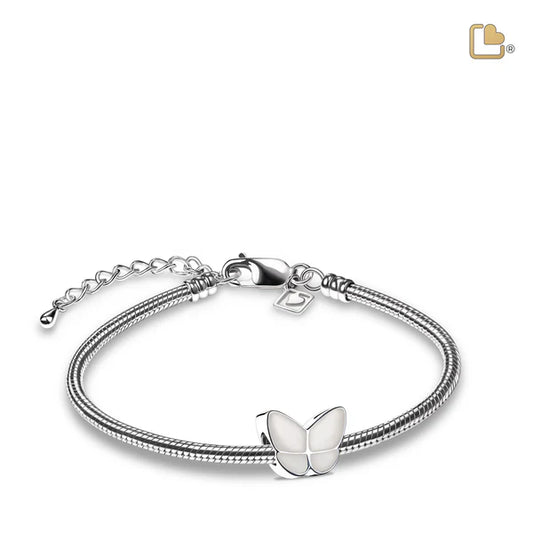 Bead: Wings Of Hope Pearl - Enamel Rhodium Plated