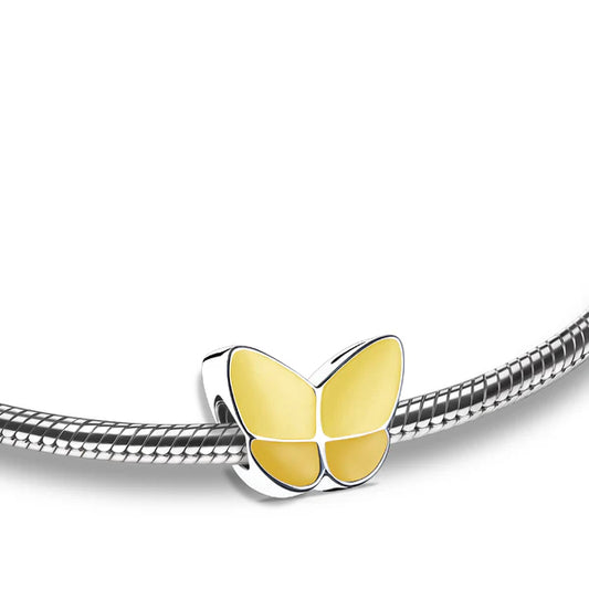 Bead: Wings Of Hope Yellow - Enamel Rhodium Plated