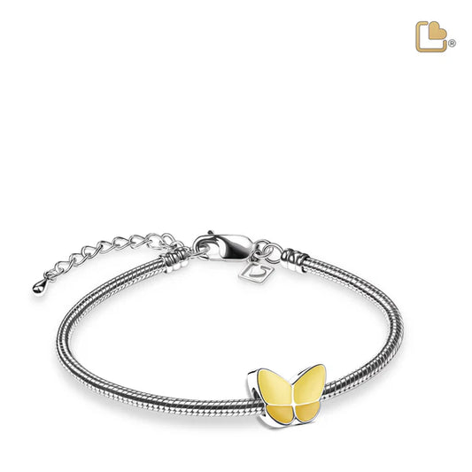 Bead: Wings Of Hope Yellow - Enamel Rhodium Plated