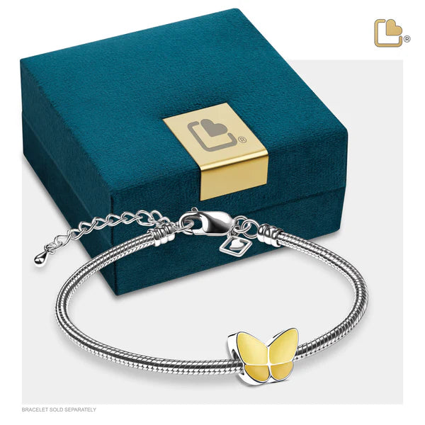 Bead: Wings Of Hope Yellow - Enamel Rhodium Plated