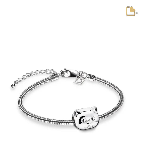 Bead: Cat - Rhodium Plated