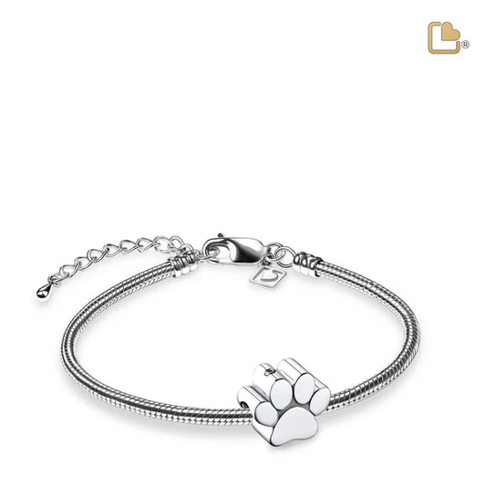Bead: Paw - Rhodium Plated
