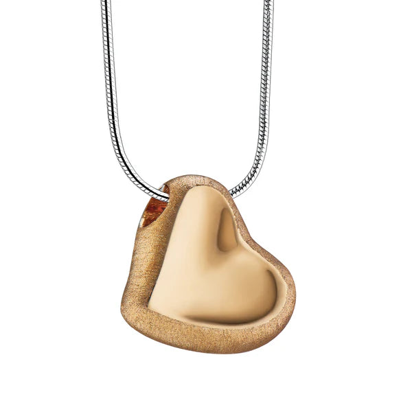 Pendant: Leaning Heart - Gold Vermeil Two Tone