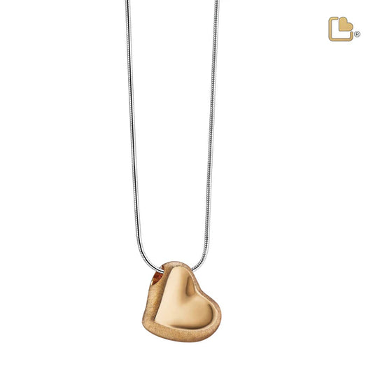 Pendant: Leaning Heart - Gold Vermeil Two Tone