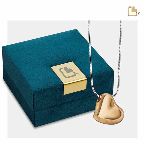 Pendant: Leaning Heart - Gold Vermeil Two Tone