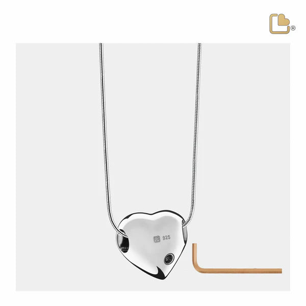 Pendant: LoveHeart - Rhodium Plated