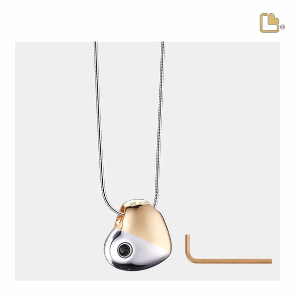 Pendant: Heartfelt - Gold Vermeil Two Tone w/Clear Crystal