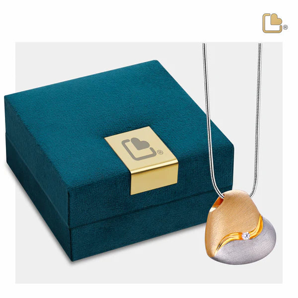 Pendant: Heartfelt - Gold Vermeil Two Tone w/Clear Crystal