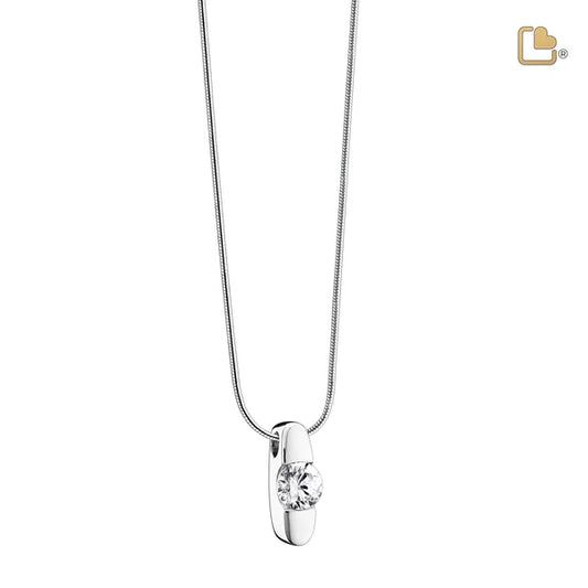 Pendant: Hope - Rhodium Plated w/Clear Crystal