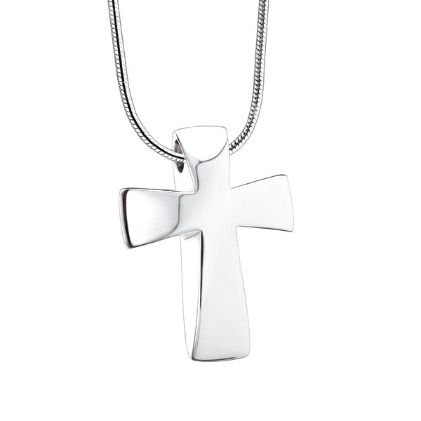 Pendant: Cross - Rhodium Plated