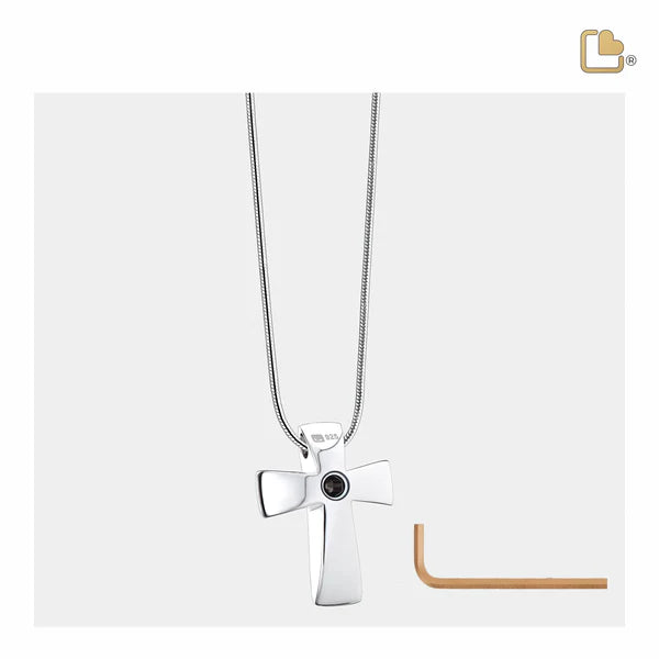 Pendant: Cross - Rhodium Plated