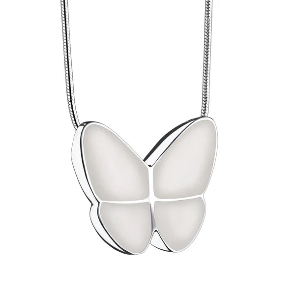 Pendant: Wings Of Hope Pearl - Enamel Rhodium Plated
