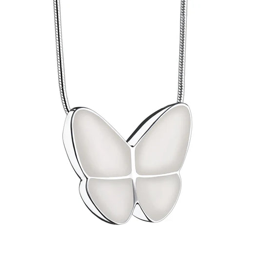 Pendant: Wings Of Hope Pearl - Enamel Rhodium Plated