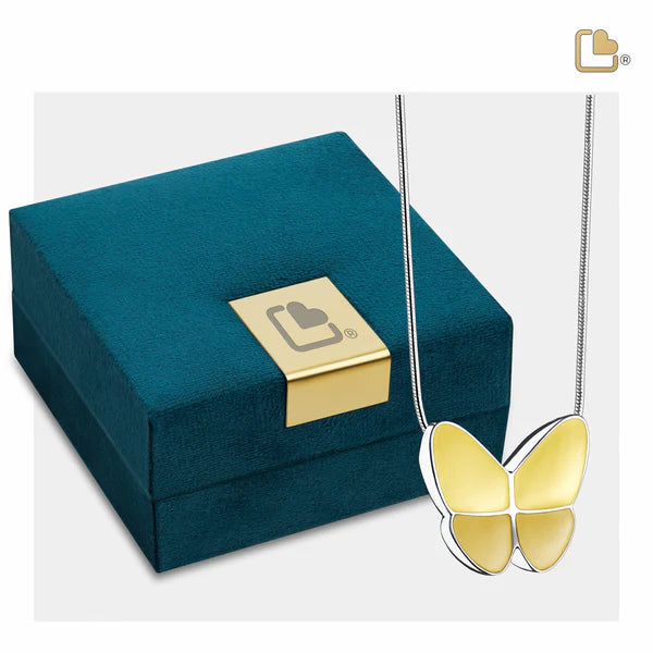 Pendant: Wings Of Hope Yellow - Enamel Rhodium Plated