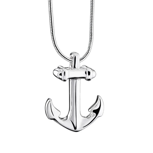 Pendant: Anchor - Rhodium Plated