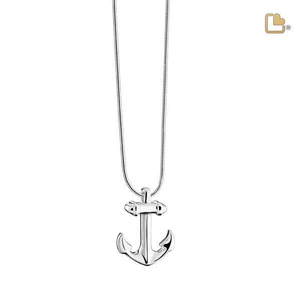 Pendant: Anchor - Rhodium Plated
