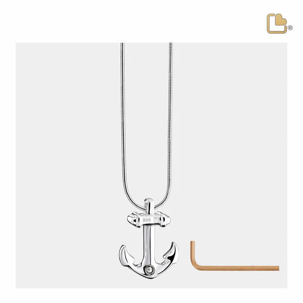 Pendant: Anchor - Rhodium Plated