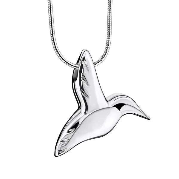 Pendant: Hummingbird - Rhodium Plated
