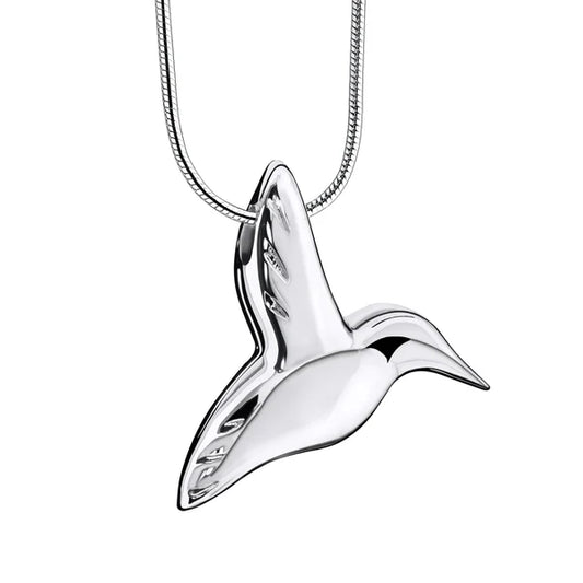 Pendant: Hummingbird - Rhodium Plated
