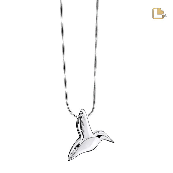Pendant: Hummingbird - Rhodium Plated