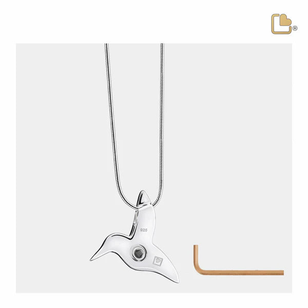 Pendant: Hummingbird - Rhodium Plated
