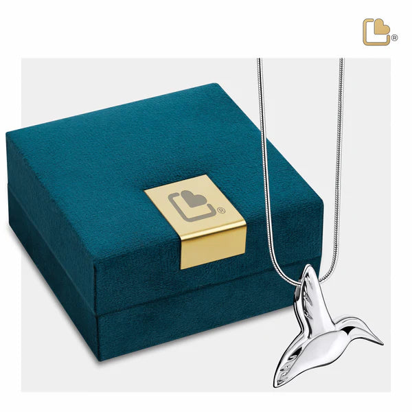 Pendant: Hummingbird - Rhodium Plated