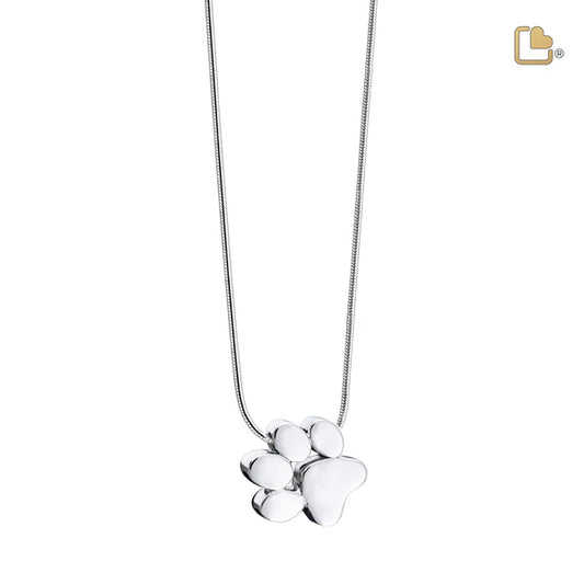 Pendant: Paw - Rhodium Plated