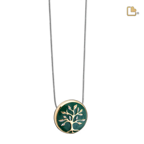 Pendant: Tree of Life - Enamel Gold Vermeil Two Tone