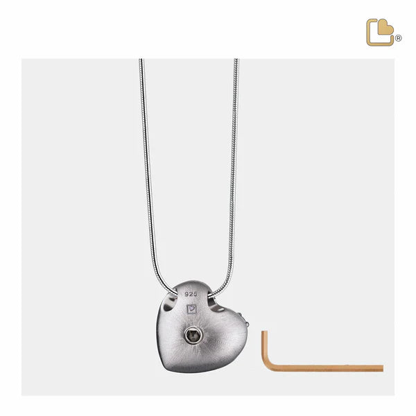 Pendant: Leaning Heart - Rose Gold Vermeil w/Crystal