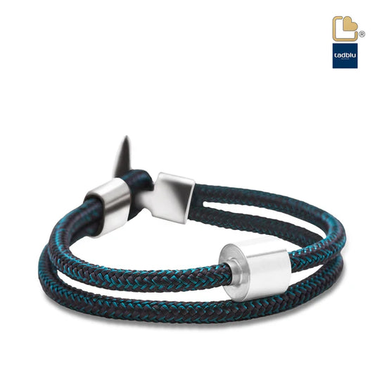 Memento Bracelet: Cord Brushed Ashes Bead Black-Petrol (XL)