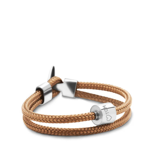 Memento Bracelet: Cord Brushed Ashes Bead Goldsand (L)