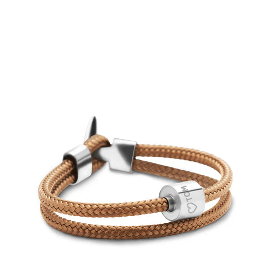 Memento Bracelet: Cord Brushed Ashes Bead Goldsand (XL)