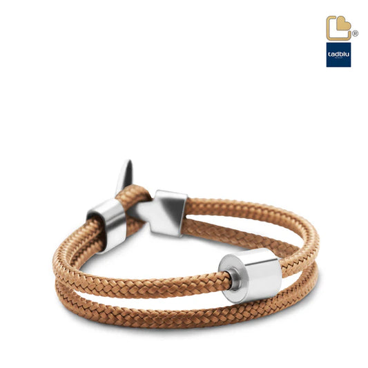 Memento Bracelet: Cord Brushed Ashes Bead Goldsand (XL)