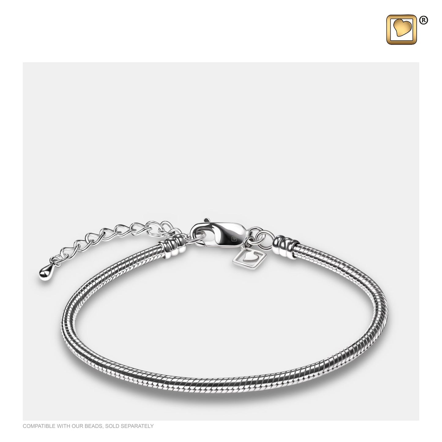 Bracelet: 9" Snake (Sterling Silver .925) - Rhodium Plated - AC1001