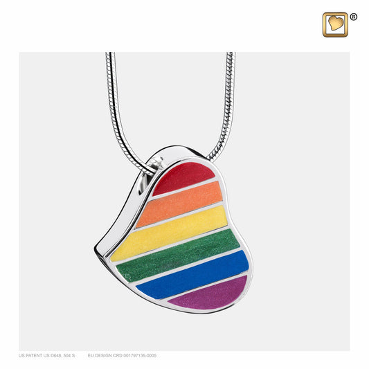 Pendant: Pride Rainbow - Enamel Rhodium Plated - PD1003