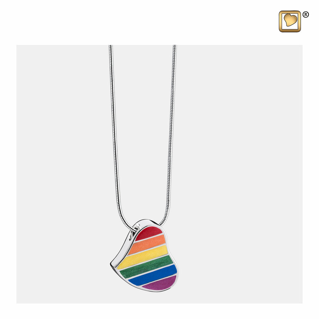 Pendant: Pride Rainbow - Enamel Rhodium Plated - PD1003