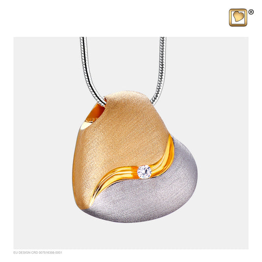 Pendant: Heartfelt - Gold Vermeil Two Tone w/Clear Crystal - PD1050