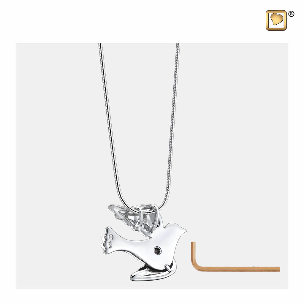 Pendant: Flying Dove - Rhodium Plated Two Tone - PD1190